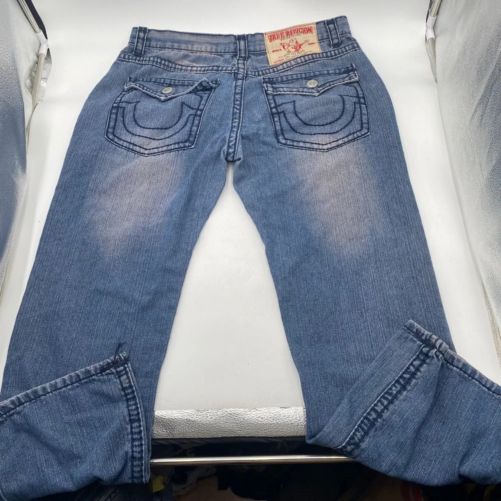 True Religion Joey Super T Jeans Mens 38x32 Blue Baggy Relaxed Made USA Vintage